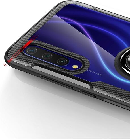 حافظة SORAKA شفافة لهاتف Xiaomi Mi 9 Lite مع حامل حلقي، حافظة نحيفة وغطاء صلب شفاف من البولي كربونات لهاتف Xiaomi Mi 9 Lite مع لوحة معدنية لحامل هاتف السيارة المغناطيسي in Kuwait