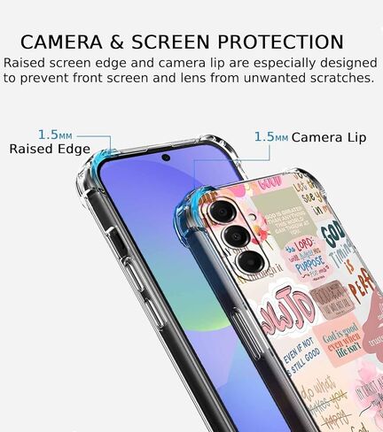 Case for Samsung Galaxy A36 with Christian Design,Jesus Bible Verse Collage,Clear Slim Soft TPU Bumper Phone Cover,6.7"(Christian,A36) in Saudi Arabia