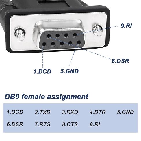 كابل محول تسلسلي أنثى من USB إلى RS-232 DB9، كابل محول تسلسلي USB 2.0 ذكر إلى RS232 Com أنثى DB9 (1.8 متر) in Saudi Arabia