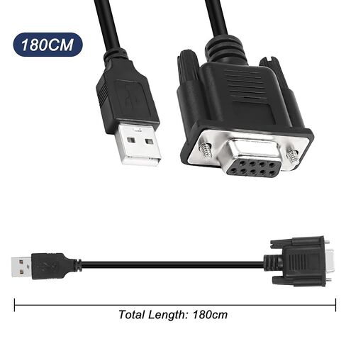 كابل محول تسلسلي أنثى من USB إلى RS-232 DB9، كابل محول تسلسلي USB 2.0 ذكر إلى RS232 Com أنثى DB9 (1.8 متر) in Saudi Arabia