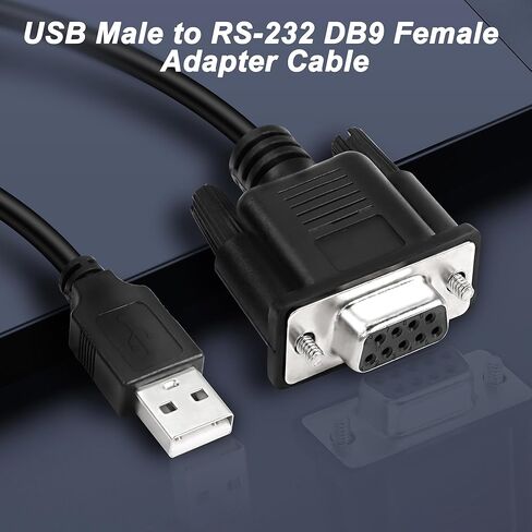 كابل محول تسلسلي أنثى من USB إلى RS-232 DB9، كابل محول تسلسلي USB 2.0 ذكر إلى RS232 Com أنثى DB9 (1.8 متر) in Saudi Arabia