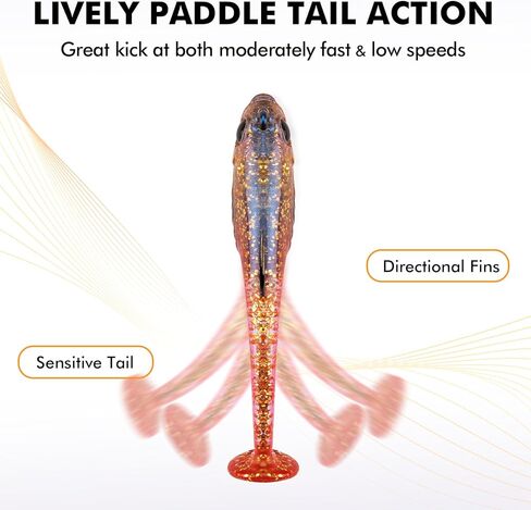 TRUSCEND Duramax Easy Catch TPE Soft Fishing Lures with BKK Hooks, Trembly Sinking and Vibrating Swim for More Bites, Pre-rigged Tear-Resistant Swimbaits for Bass, Trout, Crappie, Freshwater Saltwater in Saudi Arabia