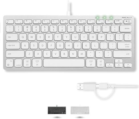 Macally USB C Wired Keyboard for Mac (USB C + USB A) – Compatible Keyboard for MacBook Pro/Air, iMac & MacMini – Compact Mac Keyboard in Saudi Arabia