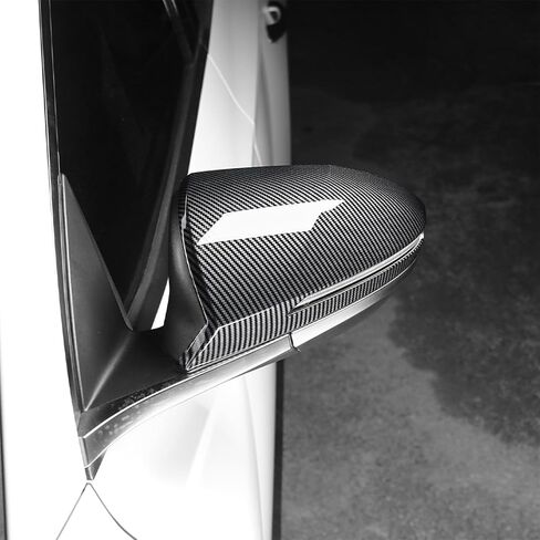 قطعتان من أغطية غطاء المرآة الخلفية متوافقة مع Hyundai Tucson 2024 2025 ABS غطاء مرآة جانبي للباب الجانبي يغطي ملحقات السيارة الخارجية مناسبة للنماذج ذات إشارات الانعطاف (نمط ألياف الكربون) in Kuwait
