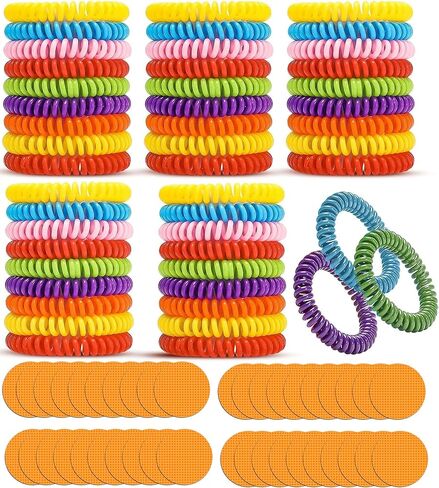 48 Pack Mosquito Repellent Bracelets with 60 Mosquito Repellent Patches, Individually Wrapped Mosquitoes Bracelets Stickers for Camping Swimming Outdoor Indoor, Deet Free in Saudi Arabia