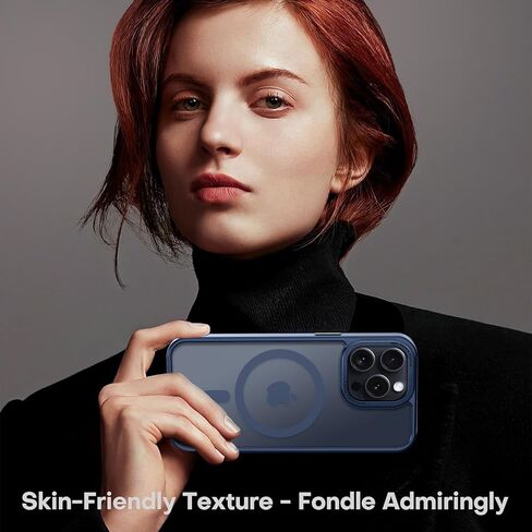 Newfuture Magnetic for iPhone 15 Pro Case [Compatible with Magsafe] [Military Grade Drop Protection] Translucent Matte Anti-Fingerprint Shockproof Phone Case for iPhone 15 Pro 6.1 inch, Navy Blue in Saudi Arabia