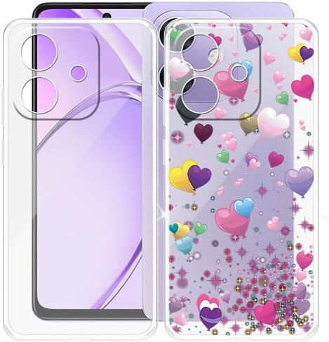 Phone Case for Oppo A40 CPH2669 (6.67"), 2 Pieces Silicone Ultra Slim Shockproof Protection Case for Oppo A40 CPH2669, Anti-Yellowing Anti-Scratch Soft TPU Bumper Clear Cover Shell - YQ29 in Saudi Arabia
