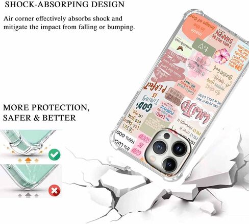 حافظة لهاتف iPhone 13 Pro بتصميم مسيحي، نمط مجمعة لآية الكتاب المقدس للرجال والنساء، حافظة شفافة نحيفة من مادة TPU الناعمة، 6.1 بوصة (كريستيان، 13pro) in Kuwait