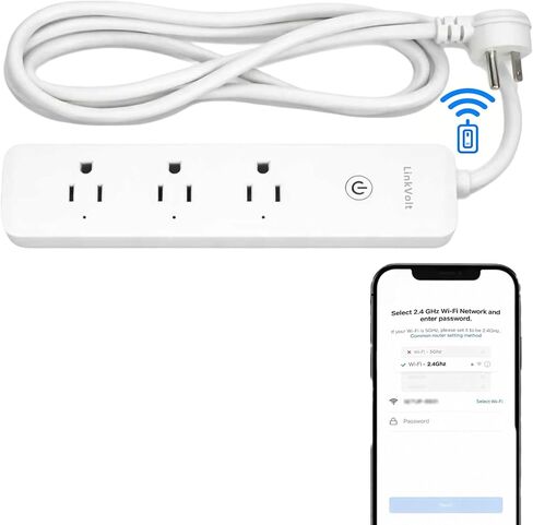 LINKVOLT Smart Power Strip WiFi Surge Protector Alexa Google Home Voice Control Outlet Extender for Home Office 3AC 15A 1875W 2.4GHz Voice Control in Saudi Arabia