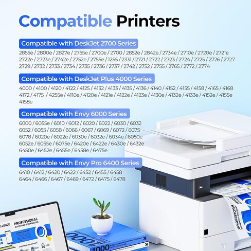 67XL Ink Cartridges for HP Ink 67 Compatible for HP 67 Ink Cartridges Black/Color Combo Pack Work with DeskJet 2827e 4227e 2855e 2842e 2755e 4155e 2755 2852e Envy 6055e 6000 6455e (1 Black, 1 Color) in Saudi Arabia