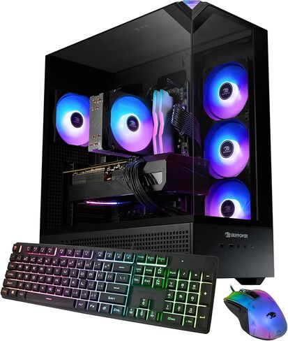 iBUYPOWER Element Gaming PC Desktop Computer AMD Ryzen 9 7900X CPU, NVIDIA GeForce RTX 5070 12GB GPU, 32GB DDR5 RGB 5200MHz RAM, 1TB NVMe SSD, Windows 11 Home, Gamer Keyboard and Mouse - EWA9N5702 in Saudi Arabia