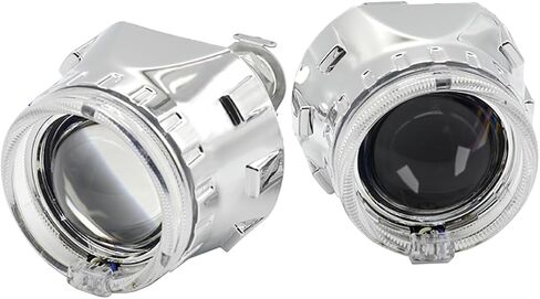 عدسة بروجيكتور صغيرة مقاس 2.5 بوصة LHD Bixenon مع أغطية كروم فضية مقاس 2.5 بوصة، وظيفة شعاع عالية/منخفضة Mini H1 مناسبة عالميًا لدراجة نارية H1 H4 H7 in Kuwait
