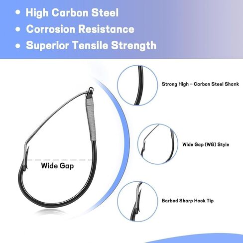Small Weedless Wacky Rig Hooks - Fish Circle Hook for Wacky Worm & Neko Rig Fishing - 25 Pack Saltwater & Freshwater Bass Hooks in Kuwait