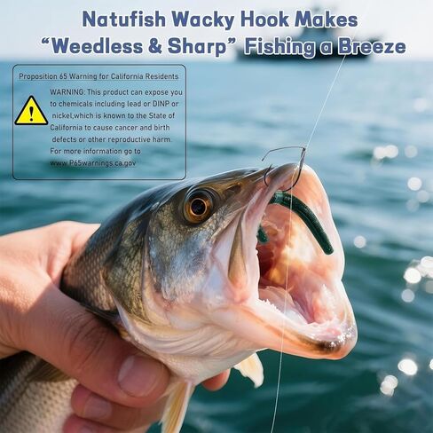 Small Weedless Wacky Rig Hooks - Fish Circle Hook for Wacky Worm & Neko Rig Fishing - 25 Pack Saltwater & Freshwater Bass Hooks in Kuwait