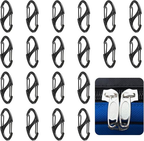 20PCS Anti Theft Zipper Clips for Backpack Luggage Purse Keychain, Mini Carabiner Clip, Dual Sided Spring Snap Hooks, Ideal for Outdoor Camping Hiking Travel Accessories in Saudi Arabia