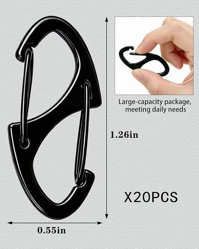 20PCS Anti Theft Zipper Clips for Backpack Luggage Purse Keychain, Mini Carabiner Clip, Dual Sided Spring Snap Hooks, Ideal for Outdoor Camping Hiking Travel Accessories in Saudi Arabia