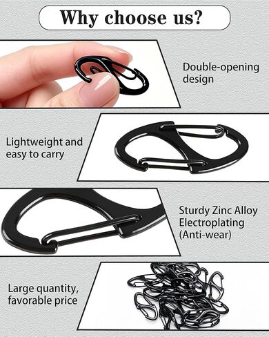 20PCS Anti Theft Zipper Clips for Backpack Luggage Purse Keychain, Mini Carabiner Clip, Dual Sided Spring Snap Hooks, Ideal for Outdoor Camping Hiking Travel Accessories in Saudi Arabia