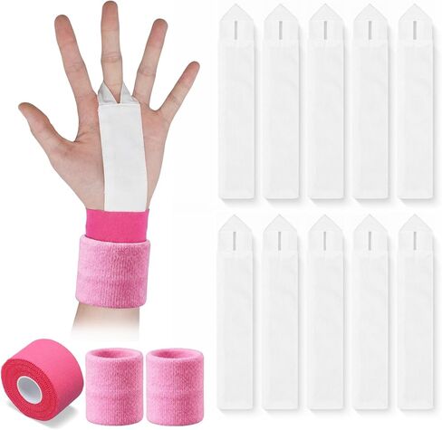 Junkin 10 Pcs Gymnastics Tape Grips 1 Roll Athletic Tape 1 Pair Wrist Straps for Gym Bars Reusable Athletic Grip Support Wrist Ankle Knee Guard Protector Sport Training Accessory Supply in Saudi Arabia