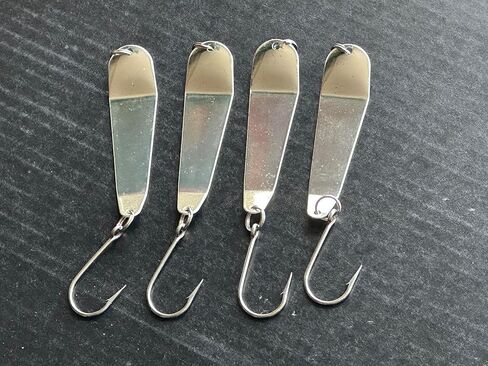 Loony Spoons - Premium Fishing Lures - Set of 4 - Salmon, Lake Trout - Walleye (Herring Aid, Green Hornet, Blue Dorado and Lemon Lime) in Saudi Arabia