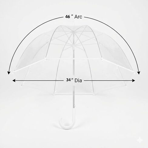 46 Inch Clear Dome Umbrella (2 Pcs), Windproof Bubble Umbrellas with Fiberglass Ribs for Wedding, Transparent Rain Umbrella with Matching Cards for Bridal Party in Saudi Arabia