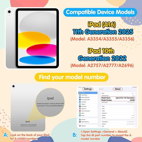 حافظة DJ&RPPQ للأطفال لجهاز iPad A16 الجيل الحادي عشر 2025/iPad الجيل العاشر 2022 مع واقي شاشة، غطاء حامل بمقبض مقاوم للصدمات مع حامل أقلام iPad الجيل 11/10th للأطفال، أحمر in Kuwait