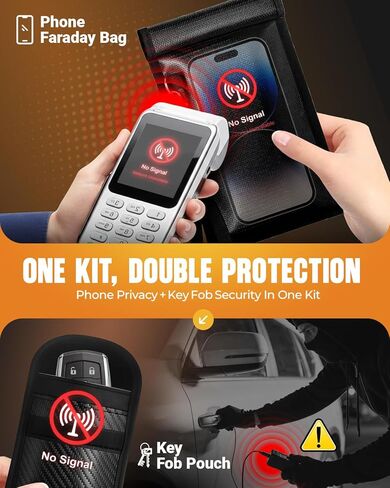 حقائب فاراداي للهواتف ومفاتيح السيارة: مجموعة أكياس حجب إشارة RFID، حقيبة فاراداي للهاتف الخلوي للهواتف الذكية + غطاء حماية لمفتاح السيارة، غطاء حماية لحجب الإشارة، 5G/WiFi/GPS/بلوتوث/RFID in Kuwait