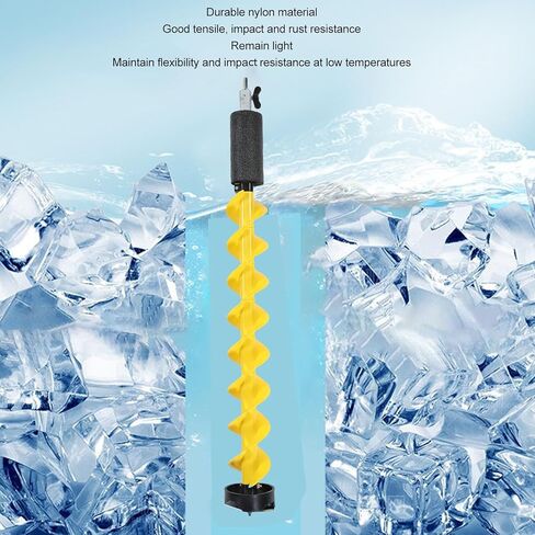Luocute نايلون Ice Auger، مثقاب كهربائي لاسلكي لصيد الأسماك على الجليد بقطر 5 بوصات وطول 41.3 بوصة محول حفر عالمي مع محول وقضيب تمديد، رف قضيب الصيد in Kuwait