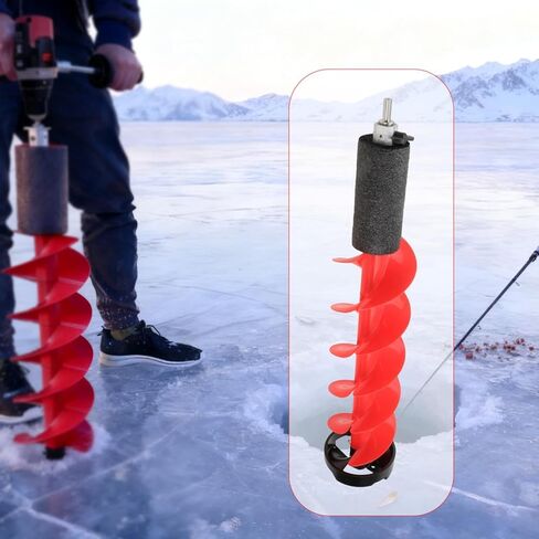 Ice Auger Drill Attachment Fast Cutting Metal Ice Fishing Drill Burrowing Tool for Winter Sports Outdoor Supplies Stainless Steel- 6 inch in Saudi Arabia