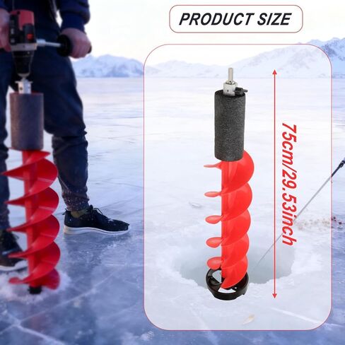 Ice Auger Drill Attachment Fast Cutting Metal Ice Fishing Drill Burrowing Tool for Winter Sports Outdoor Supplies Stainless Steel- 6 inch in Saudi Arabia