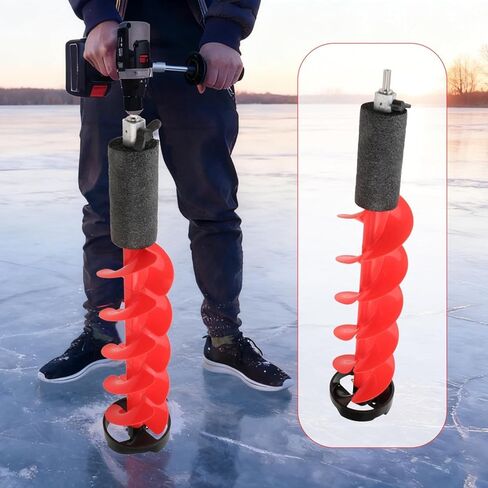 Ice Auger Drill Attachment Fast Cutting Metal Ice Fishing Drill Burrowing Tool for Winter Sports Outdoor Supplies Stainless Steel- 6 inch in Saudi Arabia