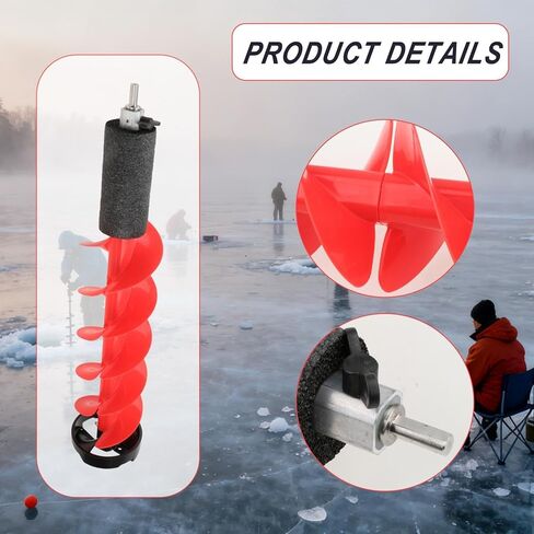 Ice Auger Drill Attachment Fast Cutting Metal Ice Fishing Drill Burrowing Tool for Winter Sports Outdoor Supplies Stainless Steel- 6 inch in Saudi Arabia
