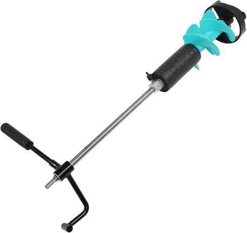 Asixxsix Electric Ice Auger, 18in 6in Lightweight Nylon Corless Ice Auger, Fishing Drill with Universal Adapter Water Float Design Vane/Wing Guards for Shallow Water in Saudi Arabia