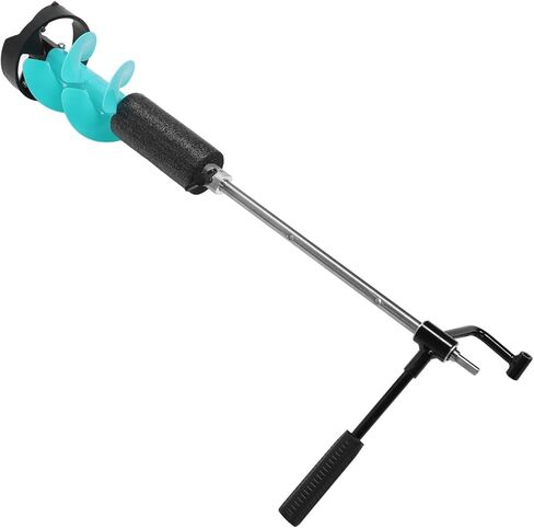 Asixxsix Electric Ice Auger, 18in 6in Lightweight Nylon Corless Ice Auger, Fishing Drill with Universal Adapter Water Float Design Vane/Wing Guards for Shallow Water in Saudi Arabia