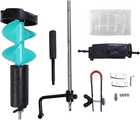 Asixxsix Electric Ice Auger, 18in 6in Lightweight Nylon Corless Ice Auger, Fishing Drill with Universal Adapter Water Float Design Vane/Wing Guards for Shallow Water in Saudi Arabia