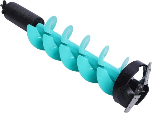 Asixxsix Electric Ice Auger, 28 Inch 6 Inch Diameter Ice Fishing Auger, Electric for Cordless Drill with Steel Blades Universal Adapter for Fishing in Saudi Arabia
