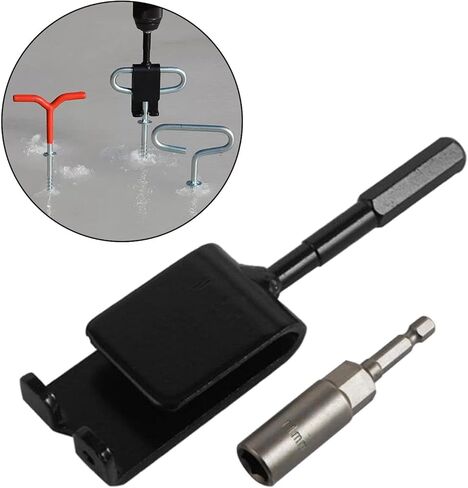 Ice Anchor Drill Adapter with Impact Sleeve, Quickly Screw Nails for Drill Nail Bracket, for Nails up to 1cm (0.4 inch) Diameter, Metal, for Ice Fishing Tent Canopy in Saudi Arabia