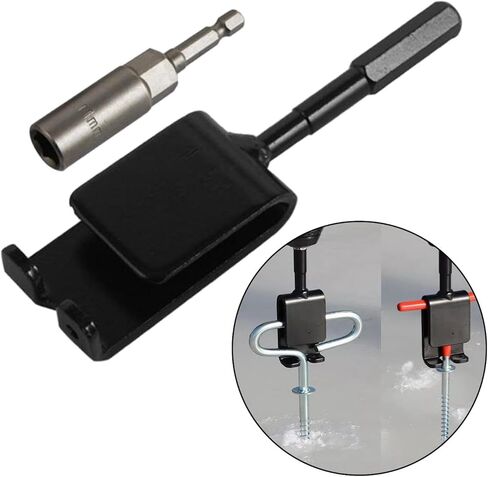 Ice Anchor Drill Adapter with Impact Sleeve, Quickly Screw Nails for Drill Nail Bracket, for Nails up to 1cm (0.4 inch) Diameter, Metal, for Ice Fishing Tent Canopy in Saudi Arabia