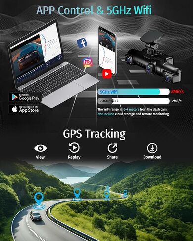 كاميرا Neideso 5 Channel 360° Dash Cam أمامية وخلفية، 2.7K + 4*1080P، مستشعر STARVIS 2، تنبيه تعب السائق AI، كاميرا عدادات السيارة WiFi GPS بسرعة 5 جيجاهرتز، رؤية ليلية HDR، بطاقة 128 جيجابايت مجانية، وضع ركن السيارة 24 ساعة، N900Ultra in Kuwait