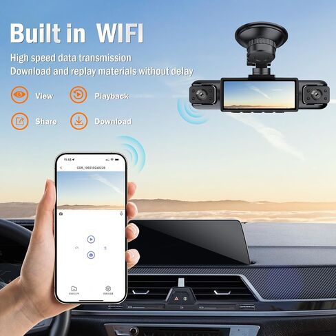 Car Camera Dash Cam Front and Rear Left Right, 4-Channel Video Recording WiFi Dashcam with Phone APP 360 Degree Car Security, HD 2K Car Dashboard Night Vision 24 Hours Parking Monitor G-Sensor in Saudi Arabia