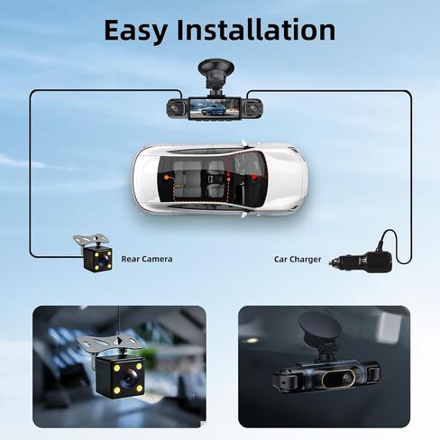 Car Camera Dash Cam Front and Rear Left Right, 4-Channel Video Recording WiFi Dashcam with Phone APP 360 Degree Car Security, HD 2K Car Dashboard Night Vision 24 Hours Parking Monitor G-Sensor in Saudi Arabia