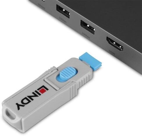 ليندي المملكة المتحدة مفتاح مانع منفذ HDMI مع 4 حاصرات، أزرق in Kuwait