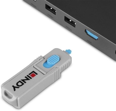 ليندي المملكة المتحدة مفتاح مانع منفذ HDMI مع 4 حاصرات، أزرق in Kuwait