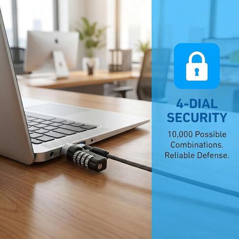 Laptop Lock Notebook Combination Lock Security Cable 4 Digit Password Protections and Theft Deterrent Suitable for 3 * 5mm Keyholes in Saudi Arabia