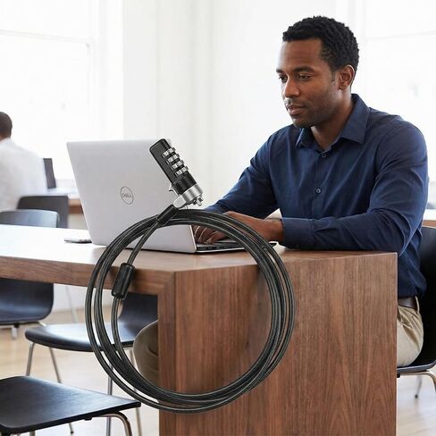 Laptop Lock Notebook Combination Lock Security Cable 4 Digit Password Protections and Theft Deterrent Suitable for 3 * 5mm Keyholes in Saudi Arabia