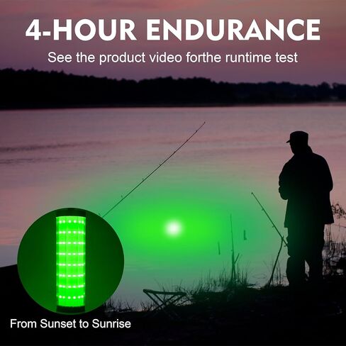 Green Blob Outdoors Rechargeable Underwater Fishing Light 10000mAh, IP68 Waterproof, 4.5 Hours Runtime, Fish Attractor for Snook, Bass, Crappie, Striper, Baitfish, Catfish for Docks and Boats in Saudi Arabia