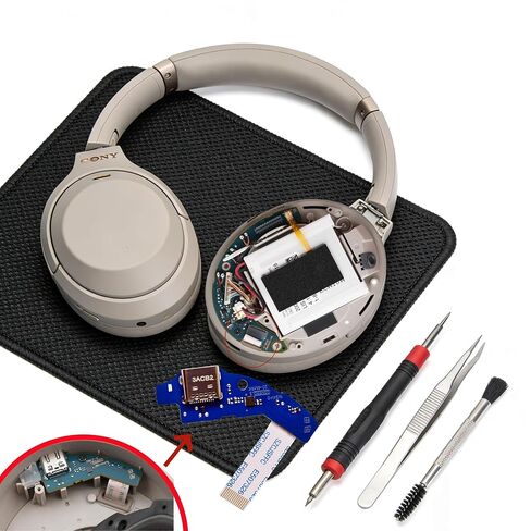 طقم استبدال منفذ شحن USB-C - لمنفذ USB من النوع C من Sony WH-1000XM4 - إصلاح سهل بنفسك باستخدام الأدوات، لا يتطلب لحام، كابل FPC in Kuwait