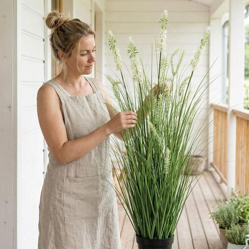 Artificial Cattail Reed Grass Plant 4ft-2 Set, 48in Tall Faux Onion Grass in Pot, Fake Horsetail Reed Grass for Indoor Home House Room Floor Wedding Decor, Housewarming Gift in Saudi Arabia