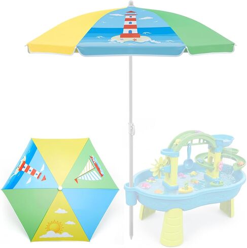 Sweetude Water Table Umbrella (Table Not Included), Kids Seaside Beach Umbrella Picnic Canopy for Summer Toddlers Sand Beach Camping Garden Outdoor Pool Shade Party Supply(Marine Animal Theme) in Saudi Arabia