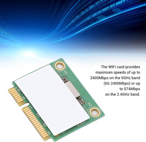 Yunseity WiFi 6 Wireless Card, MINI PCIe Bluetooth 5.3 Band 5400Mbps Laptop Network Adapter with Dual 8dBi Antennas, for 10 11 in Saudi Arabia