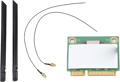 Yunseity WiFi 6 Wireless Card, MINI PCIe Bluetooth 5.3 Band 5400Mbps Laptop Network Adapter with Dual 8dBi Antennas, for 10 11 in Saudi Arabia